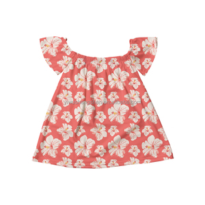 Abiti per Bambine a Tema Hawaiano all'Ingrosso, Lunghezza al Ginocchio, Spalle Scoperte con Fascia Elastica, Graziosi Vestiti per Bambine - Product Image 6