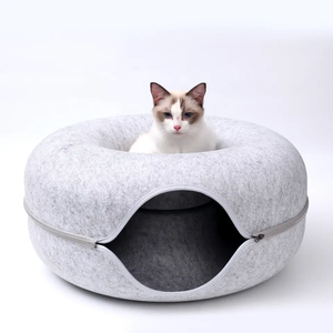 Cueva de fieltro duradera de alta calidad, nido para mascotas, camas de túnel para gatos grandes y pequeños para perros y gatos, decoración del hogar - Product Image 3