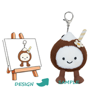Porte-clés en peluche personnalisé, super doux, brodé, en nylon, long et confortable