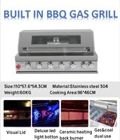 Barbecue américain de style île de 43 pouces pour l'extérieur avec grille de cuisson durable de 8 mm pour barbecue et terrasse