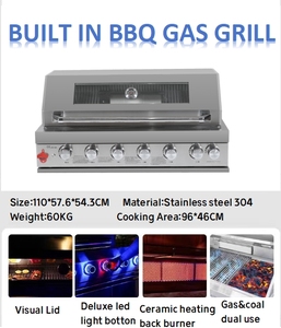 Parrilla Americana de Estilo Isla para Exteriores de 43 Pulgadas con Rejilla de Cocción Resistente de 8 mm para Barbacoa y Patio - Product Image 4