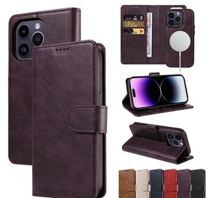 Vente en gros de étui de téléphone de luxe en cuir PU pour <span class=keywords><strong>iPhone</strong></span> 15 <span class=keywords><strong>Pro</strong></span> <span class=keywords><strong>Max</strong></span> étui de téléphone style livre étui de téléphone magnétique couverture mobile - Product Image 4