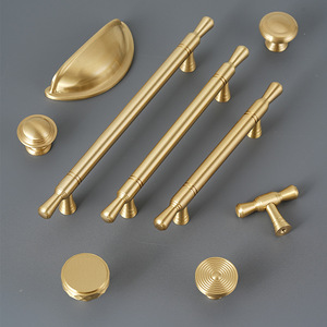Style minimaliste nordique en laiton massif armoire porte poignée cuisine commode chaussure armoire tiroir tiroir tire boutons - Product Image 1