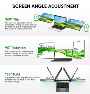 Moniteur triple SIBOLAN 16 pouces IPS grand écran 2560x1600P 16:10 Type-C/USB avec haut-parleur 100% SRGB, idéal pour ordinateur portable/<span class=keywords><strong>PC</strong></span> professionnel - Product Image 3