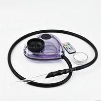 Chicha Narguilé Portable Complet en Acrylique Coloré en Forme de Cœur avec Lumières LED