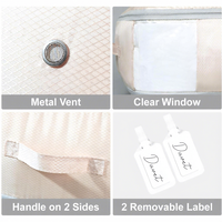 Sac de rangement auto-compressible 3 couches en tissu non tissé grande capacité pour couettes, couvertures et draps, lavable, pour chambre à coucher