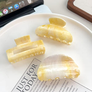 Pince à cheveux de style coréen, série jaune, nouvelle collection haut de gamme, accessoires pour cheveux en plastique pour femmes, épingles à cheveux tendance - Product Image 2