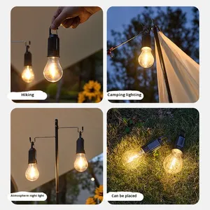 Solar Rechargeable IP65 Waterproof Camping Light Portable Ambient Light Multifunctional Tent <b>Tungsten</b> Filament Camping Light - Product Image 4