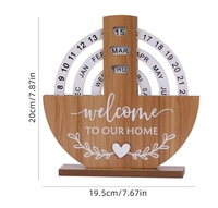 Calendrier de bureau rotatif manuel en bois naturel de conception créative de haute qualité de vente chaude pour la décoration de bureau à domicile