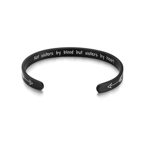 Bracelets d'amitié pour les meilleures amies, cadeau de fin d'études, bijoux d'amitié, pas sœurs en sang mais sœurs en cœur, bracelet jonc - Product Image 4