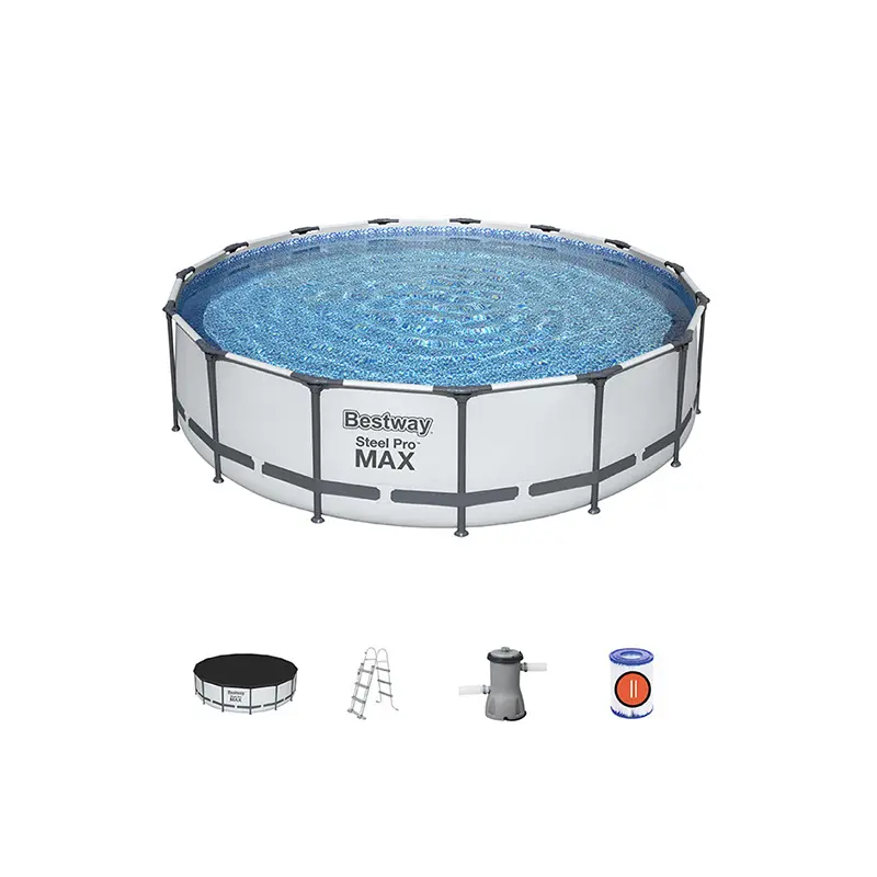 <span class=keywords><strong>Bestway</strong></span> 56488 Staal Pro Max 15ft X 42in Familie Tuin Omvatten Pomp Ronde Zwembaden Boven Grond