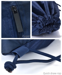 Biểu Tượng Tùy Chỉnh Khuyến Mại Đồng Bằng Polyester Mua Sắm Dây Kéo Túi Nylon Mang Theo Vẽ Chuỗi Quà Tặng Phòng Tập Thể Dục Túi Thể Thao Ba Lô Túi - Product Image 3