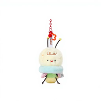 Jouet en peluche certifié ASTM EN71 CPC, 13,5 cm, porte-clés en peluche coloré et moelleux, visage souriant, jouet doux, pendentif de sac pour cadeau