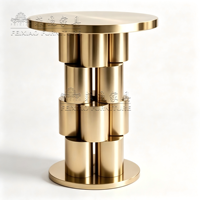 Nouvelle table de cocktail ronde en acier inoxydable de luxe pour la décoration d'événements