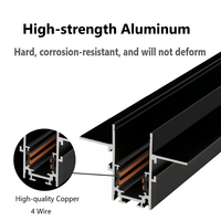 Système d'éclairage sur rail magnétique en aluminium encastré en surface DC48V, rail d'éclairage LED