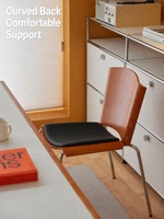Chaise de salle à manger moderne du milieu du siècle avec pieds en acier inoxydable, design durable pour la maison ou les petits appartements