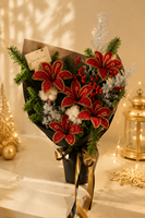 Bunga Manik-Manik Lily Buatan Tangan Buket Bunga Berhias Manik-Manik Hadiah Natal Dekorasi Rumah Hari Raya Pemasok Florist Toko Hadiah Tahun Baru