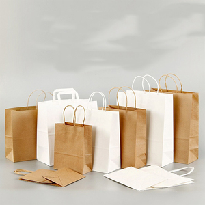 Custom Logo <b>Brown</b> Recycled Kraft Paper Bag With Handle Bolsas De Papel Kraft Personalizada Packaging Paper Bag for Bakery Food - Product Image 4