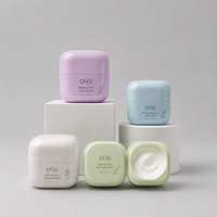 Pot en plastique carré bleu rose 20g 50g 100g 200g, pot à crème en plastique rechargeable, pot à crème pour le visage, emballage de bouteille à large ouverture pour cosmétiques