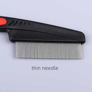 猫と犬用の新しいデザインのノミ取り櫛、ステンレス鋼の針を使用したペットの毛取りブラシ、グルーミング用のカスタマイズ可能なサイズ - Product Image 2