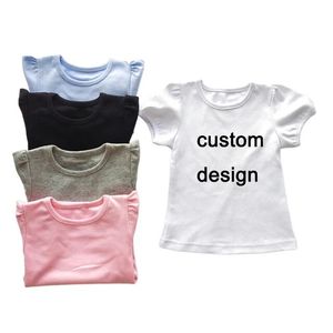 Ropa de bebé niña, ropa de Boutique para niños, camisetas de manga abullonada en blanco para niñas, camisetas de manga corta con <span class=keywords><strong>volantes</strong></span> blancos para niños y niñas - Product Image 4