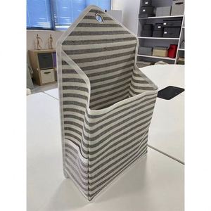 Wall Hanging Storage Bag Large Pocket Linen Cotton Hanging Storage Organizers <b>Box</b> Containers with Side Pocket - Product Image 6