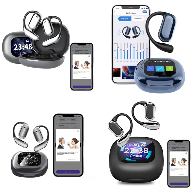 Language Translator Earphone Clear Calls Real Time Earbuds with 144 AI Translation Languages OWS Earphone for Business Travel