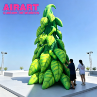 Accessoires de scène gonflables sur mesure, arbre gonflable en forme de tige de haricot, plante gonflable en forme de canne pour la décoration de scène de fête