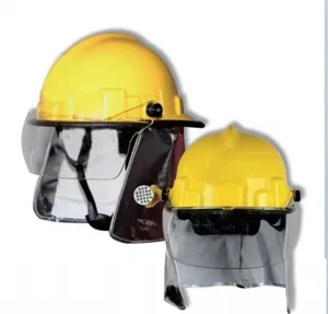 Pakaian pemadam kebakaran kualitas tinggi dengan helm pelindung layar keselamatan terbuat dari bahan karbonat lapis perlengkapan penting pemadam kebakaran