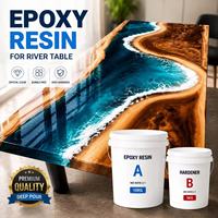 Kit de résine époxy transparente résistante à la chaleur pour la fabrication de tables à bord brut et la décoration de meubles