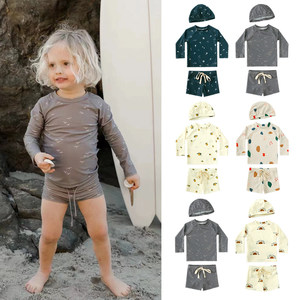 Nouvelle Collection Été : Ensemble <span class=keywords><strong>Maillot</strong></span> <span class=keywords><strong>de</strong></span> <span class=keywords><strong>Bain</strong></span> Deux Pièces pour Bébé <span class=keywords><strong>Garçon</strong></span>, Manches Longues et Short, Anti-UV, Séchage Rapide, 100% Polyester - Product Image 2