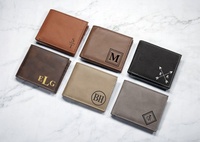 Portefeuille fin en similicuir pour homme, gravure personnalisée, design minimaliste, impression UV, couleurs et tailles personnalisables - Cadeau promotionnel