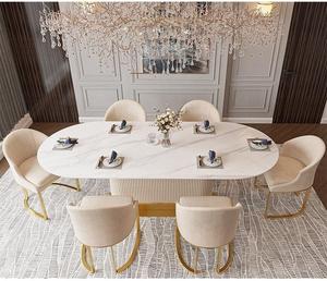 Table à Manger Ovale en Marbre Style Nordique pour Hôtels et Restaurants - Product Image 5