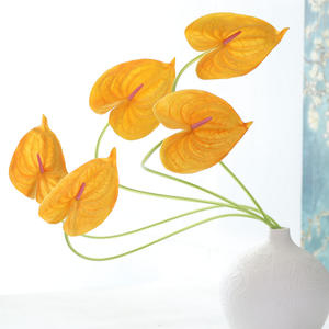 Planta Artificial de Anturio Grande, Estilo Europeo, Hecha a Mano, de Alta Calidad, Color Blanco y Verde, Tacto Realista, Centro de Mesa de PU para Bodas - Product Image 2