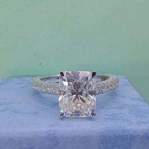 Anneaux de fiançailles et de mariage pour femmes, en argent sterling 925 plaqué or 18 carats, avec diamant de laboratoire et moissanite, bijoux fins et élégants - Product Image 1