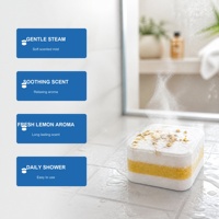 Tablette de douche effervescente au citron OEM ODM 50g, étiquette privée personnalisée, ensemble cadeau spa apaisant et relaxant pour la douche