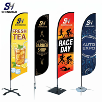 Banderoles publicitaires personnalisées pour drapeaux de plage, drapeaux d'événements sportifs, drapeaux d'activités de plein air, service de conception gratuit pour les drapeaux de plage.