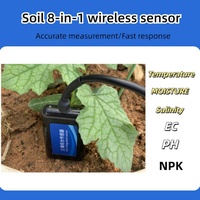 Capteur de sol intelligent à énergie solaire pour l'agriculture, intégré 8-en-1, sans fil LoRa, mesure de l'humidité, de la température, de l'EC, de la salinité, du NPK, du pH, IoT