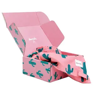 粉色包装盒纸板可回收波纹大理石邮件印刷定制标志尺寸盒