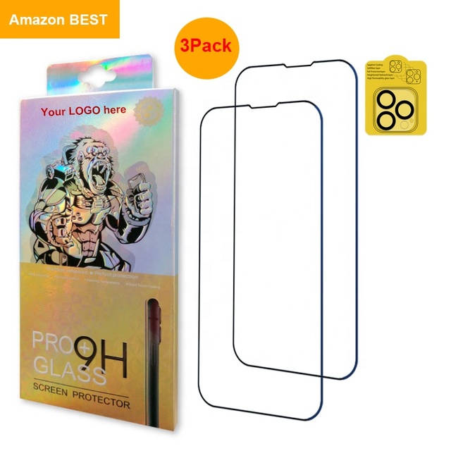 Custom Logo 9H Explosion-Proof Tempered Glass Screen Protector 3 Pack Compatible for iPhone XS 13 Mini 14 Plus Pro Mobile Phones