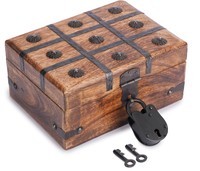 Coffret à bijoux rectangulaire de luxe moderne artisanal, coffre au trésor de pirate, rangement décoratif pour cadeau de mariage, décoration intérieure en bois, cadeaux