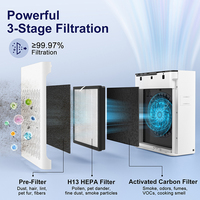 OEM HEPA Filtre Purificateur d'air Matière plastique Filtre personnalisable Conception Couleur Logo & Emballage De Chine Usine
