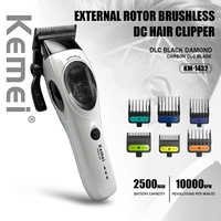 Tondeuse à cheveux professionnelle Kemei KM-1423 à rotor externe 10000 tr/min, rechargeable, lames SPACE, écran LCD, sans fil, pour homme