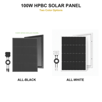 Panneau solaire monocristallin OEM à contact arrière HPBC haute efficacité 12V 18V 100W 120W 200W 300W pour camping, camping-car et systèmes hors réseau