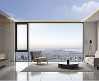 Fenêtre en aluminium à rupture de pont thermique avec verre trempé, cadre étroit, insonorisée, pour balcon, cuisine, villa, façade