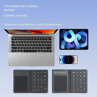 Keyboard Mini USB 3.0 Portabel Plastik Operasi Gunting dengan Keypad Numerik dan Touchpad, Kalkulator 3 in 1 OEM Pabrik untuk Akuntansi