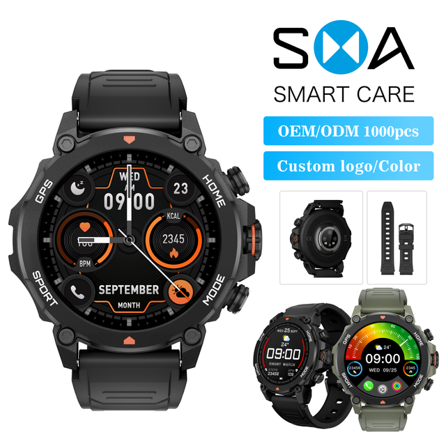 OEM Custom Smart Watch Manufacturer Direct Sale Outdoor Running GPS Sports Smartwatch with Blood Pressure Monitor Sleep Tracking