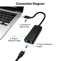 Adaptador USB-C a Ethernet Gigabit de 1000Mbps con Chip RTL8153E, Cable Trenzado de Aluminio para Laptop OEM 13Y, Directo de Fábrica, 100% Inspeccionado