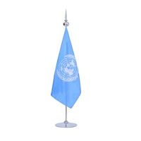 Mât de drapeau de bureau arabe robuste sur mesure en acier inoxydable pour intérieur, mât de drapeau national mondial de 3 m avec support