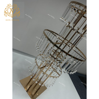 Support de Fleur en Métal Doré de 100cm, Vase Haut, Pièce Maîtresse de Mariage, Décoration de Table, Acrylique Perlé, pour Décoration de Fête de Mariage